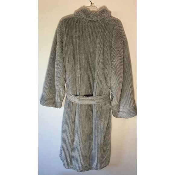 Pottery Barn women’s cozy gray lounge Sherpa soft bathrobe size Large #9-1560 - Picture 5 of 5